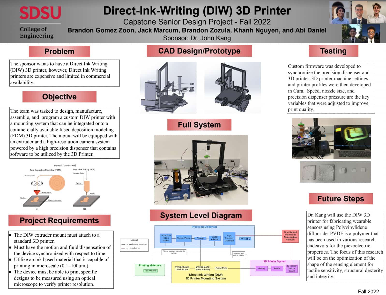 Direct-Ink-Writing (DIW) 3D Printer Science Poster