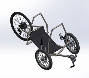 3-d rendering of a bike chassis