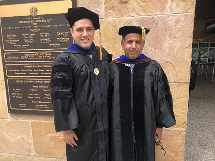  Dr. Scott Newacheck at his graduation with his Ph.D. Advsier, Dr. George Youssef, Professor of Mechanical Engineering